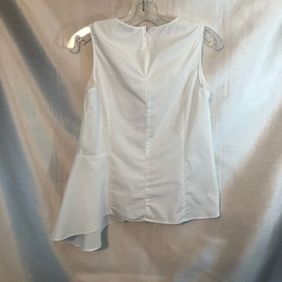 Massimo Dutti Sleeveless White Cotton Asymmetrical Top  Ladies Xsm - Picture 13 of 14